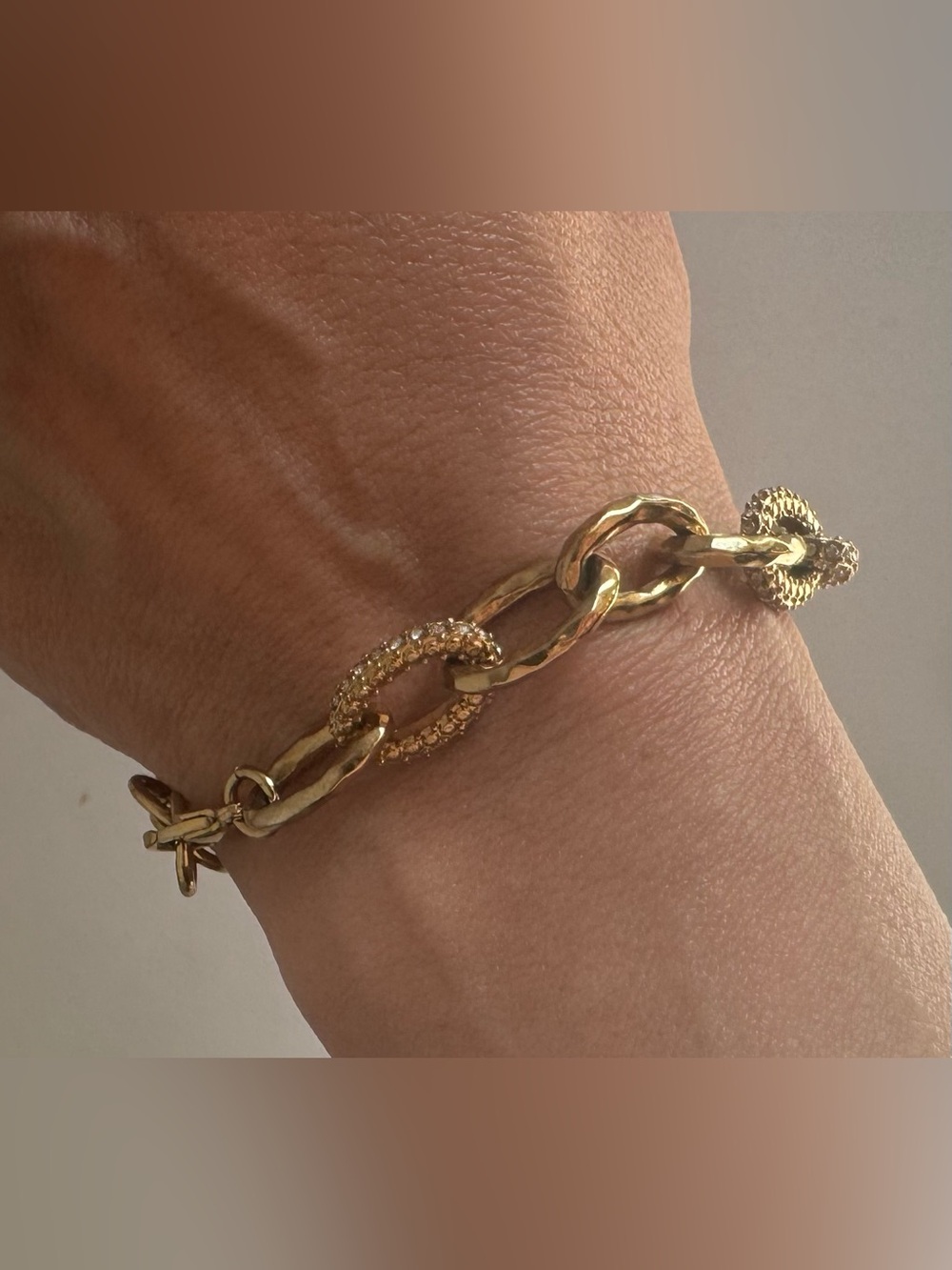 Stella & Dot Christina Gold Pavé Crystal Link Bracelet